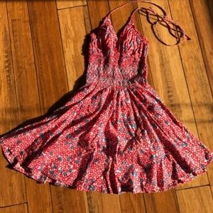 Halter Floral Print Dress Floral patterned halter